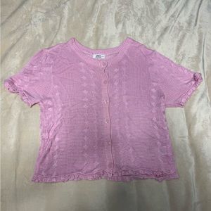 Ardene ruffle button up shirt